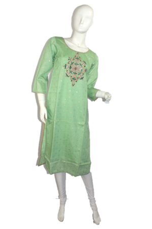 Mint green silky kurti top