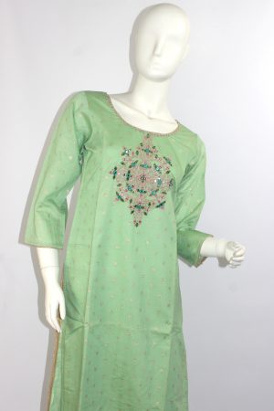 Mint green silky kurti top