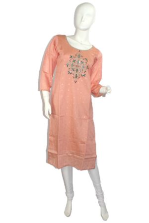 Peach silky kurti top