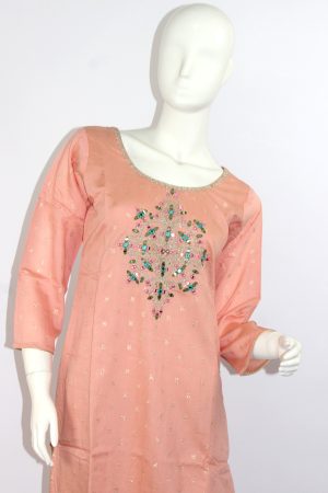 Peach silky kurti top