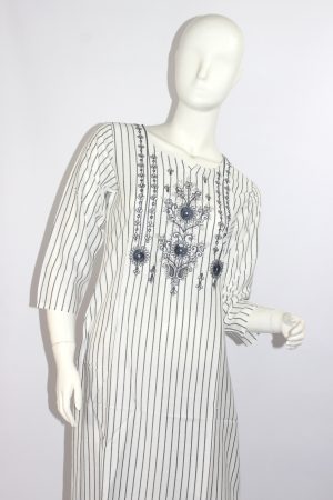 White striped cotton kurti top (M only)