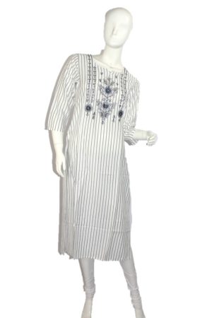 White striped cotton kurti top (M only)