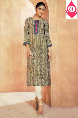 Olive printed kurti top
