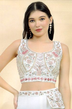 Cream georgette outfit with plazzo pants (Size L only)