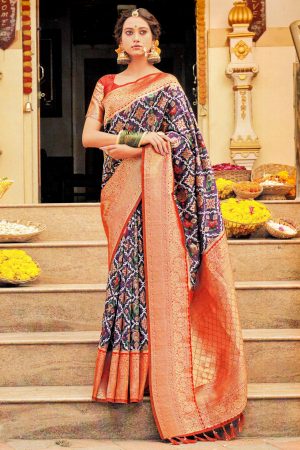 Navy patola silky saree