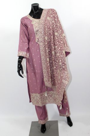 Lilac cotton silk punjabee