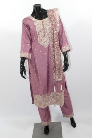 Lilac cotton silk punjabee
