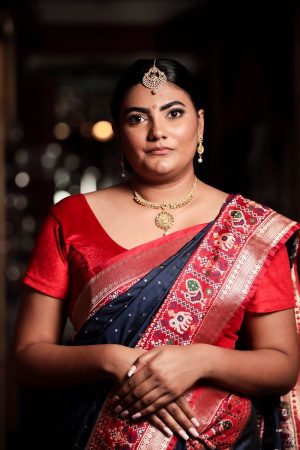 Navy patola silk saree