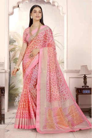 Pinky geometric chiffon saree
