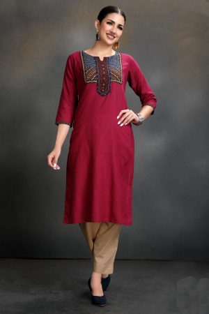 Mangenta long kurti (top only)