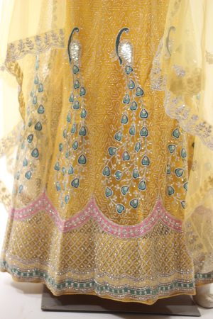 Yellow peacock lehengha