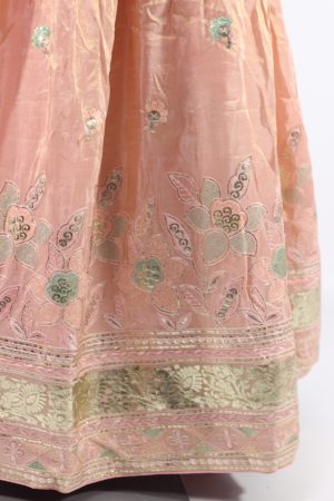 Peach silky lehengha