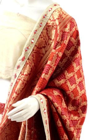 Beige silky lehengha