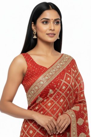 Red gharchola saree