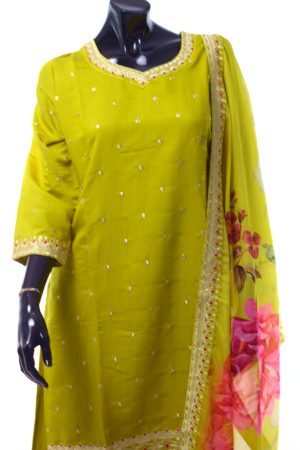 Lime green punjabee with palazzo pants