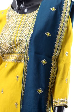 Mustard cotton silk punjabee