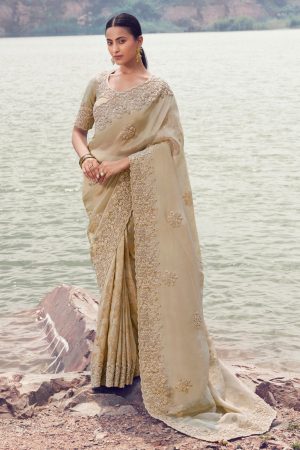 Gold silky saree