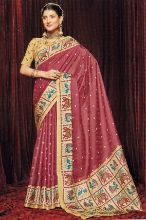 Mink cotton silk saree