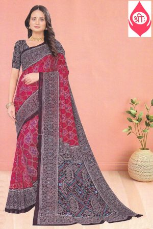 Ceres chiffon bandhini printed saree