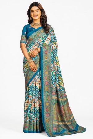 Blue patola saree