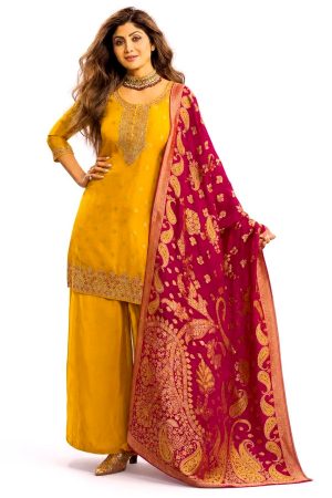 Yellow punjabee with plazzo pants