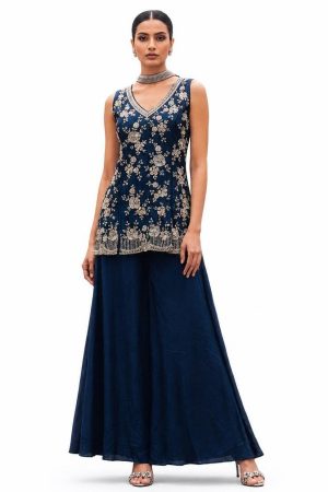 Blue plazzo pants set (L only)